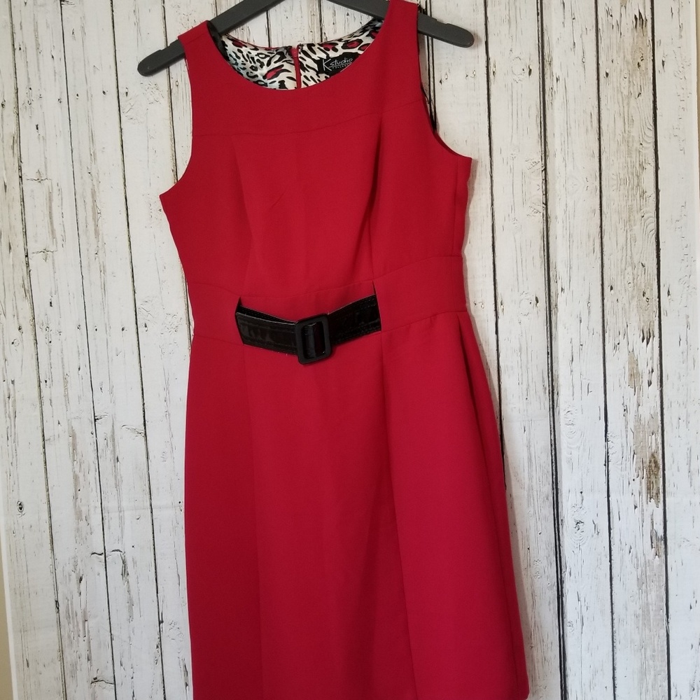 Womans retro style sheath dress K Studio Red Dress